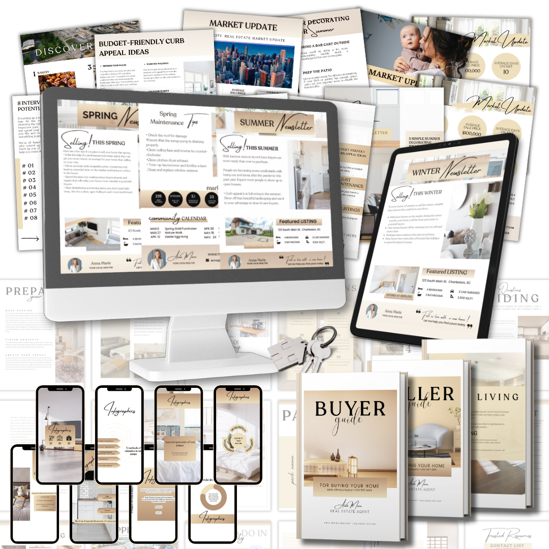 Ultimate TOOLKIT: Realtor Branding & Social Media Bundle: 14000+ Aesthetic & Elegant Real Estate Template Canva